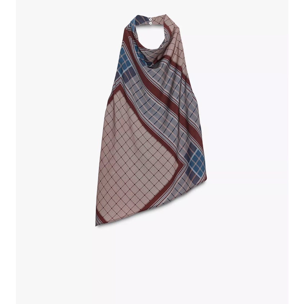 ZARA Plaid Scarf Halter Top